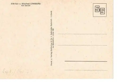 Ansichtskarte Sol- u. Moorbad Lüneburg - Am Sande - nicht gelaufen