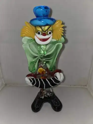 Murano Clown Vintage seltene Glasfigur Italien 1970iger Jahre 