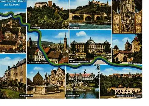 Ansichtskarte Romantische Straße und Taubertal - nicht gelaufen