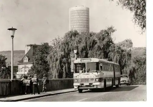 Ansichtskarte Jena - Paradiesbrücke und Universitäts-Hochhaus - gelaufen 1977
