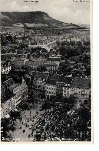 Ansichtskarte Jena Blick auf den Markt und nach den Kernbergen 1938 gelaufen