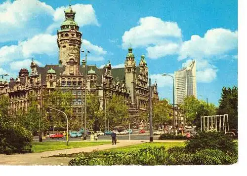 Ansichtskarte Messestadt Leipzig - Neues Rathaus - gelaufen ca. 1984