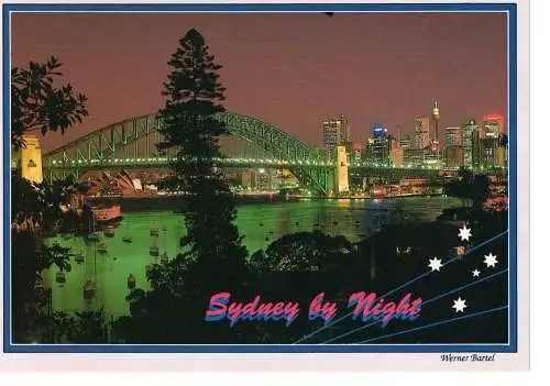 Ansichtskarte Sydney by night - A view from Lavender Bay - nicht gelaufen