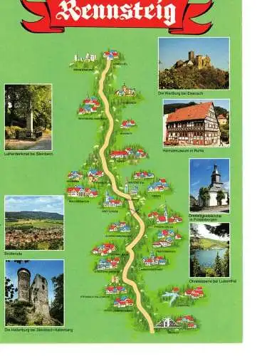 Ansichtskarte Rennsteig - nicht gelaufen 