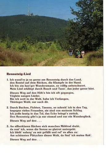 Ansichtskarte Rennsteig-Lied - Blick vom Rennsteig zum Großen Inselsberg - nicht gelaufen 