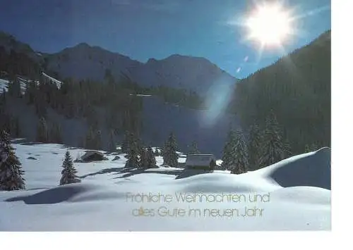 Weihnachtskarte - Fröhliche  Weihnachten und alles Gute im neuen Jahr - gelaufen 1992