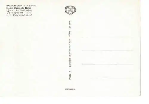 Ansichtskarte Ronchamp (Hte-Saône) Notre-Dame du Haut - nicht gelaufen