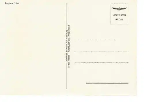 Ansichtskarte Rantum / Sylt - nicht gelaufen