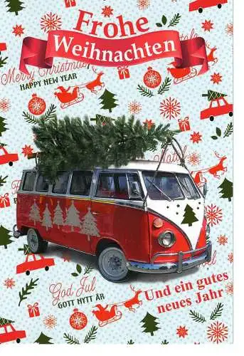 Weihnachtsklappkarte - Frohe Weihnachten und ein gutes neues Jahr - beschrieben