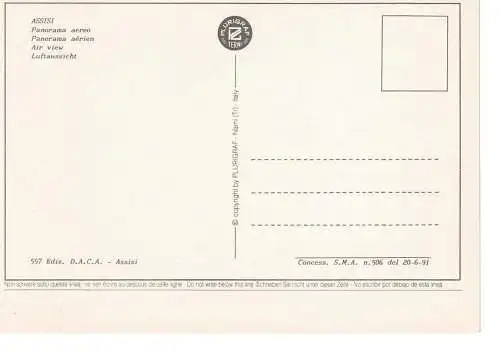 Ansichtskarte Assisi - Luftaussicht - nicht gelaufen