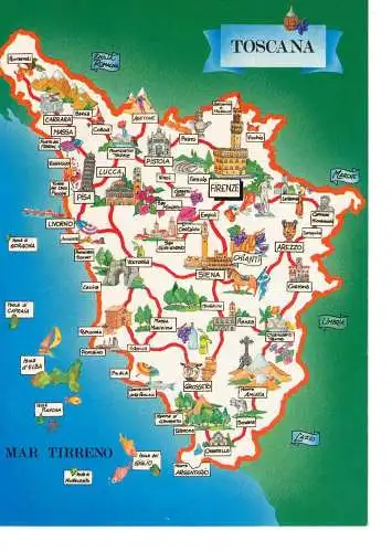 Ansichtskarte Toscana - nicht gelaufen