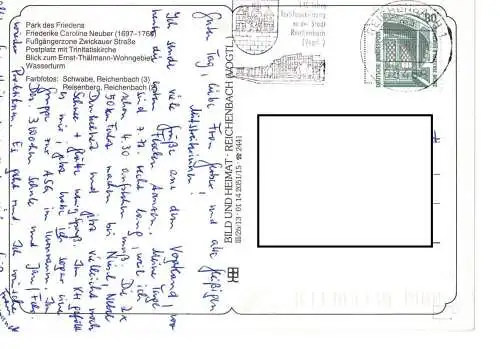 Ansichtskarte Neuberinstadt Reichenbach - gelaufen