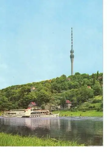Ansichtskarte Dresden - Elbansicht mit Fernsehturm - nicht gelaufen