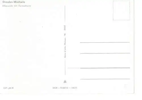 Ansichtskarte Dresden - Elbansicht mit Fernsehturm - nicht gelaufen