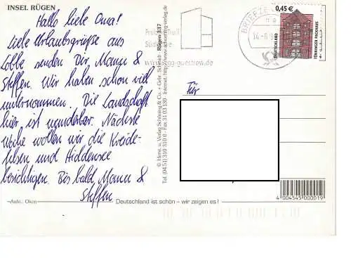 Ansichtskarte Insel Rügen - gelaufen 