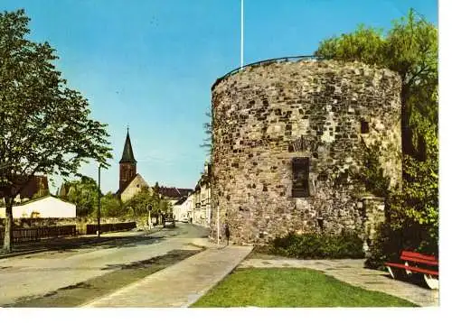 Ansichtskarte Ratingen - Dicker Turm und ev. Kirche - gelaufen 1973