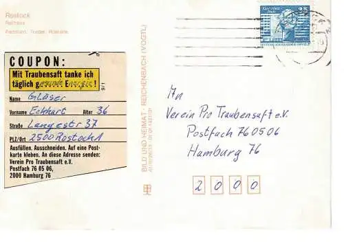 Ansichtskarte Rostock - Rathaus - gelaufen 