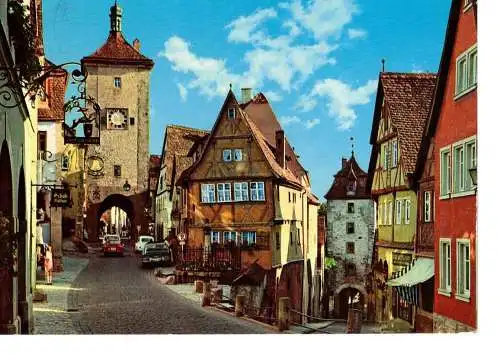 Ansichtskarte Rothenburg ob der Tauber - Am Plönlein - gelaufen 1979
