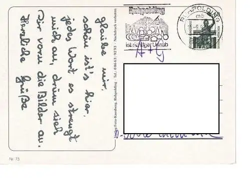 Ansichtskarte Ruhpolding - gelaufen 1992