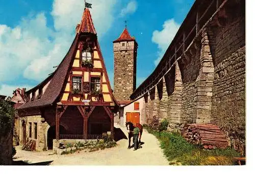 Ansichtskarte Rothenburg ob der Tauber - Alte schmiede an der Schütt - nicht gelaufen