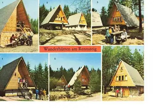 Ansichtskarte Wanderhütten am Rennsteig - nicht gelaufen 
