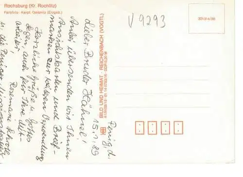 Ansichtskarte Rochsburg (Kr. Rochlitz) - Beschrieben ca. 1988