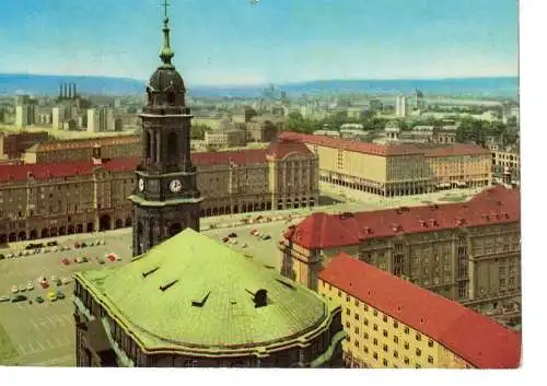Ansichtskarte Dresden - Blick auf Kreuzkirche und Altmarkt - gelaufen 1968