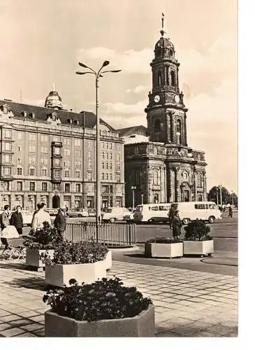 Ansichtskarte Dresden - Kreuzkirche am Altmarkt - gelaufen 1968