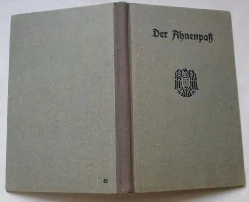 Der Ahnenpaß Ausgabe 63 Reichsverband der Standesbeamten RDDS Berlin (134789)
