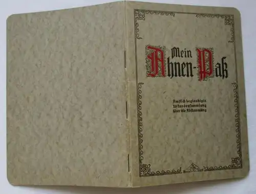 Mon passeport ancêtre Rabenau 1914 Reimer Nachf. Kuhn RNK Verlag Berlin (152918)