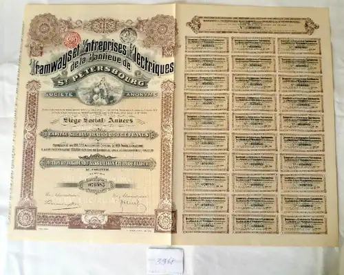Tramwayset Entreprises Electriques de la Banlieue de St. Petersbourg, 19.-20.4.1912, plus Erneuerungsschein