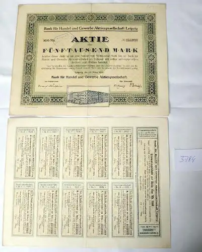 Banque pour le commerce et les affaires AG Leipzig 17.03.1923 plus renouvellement