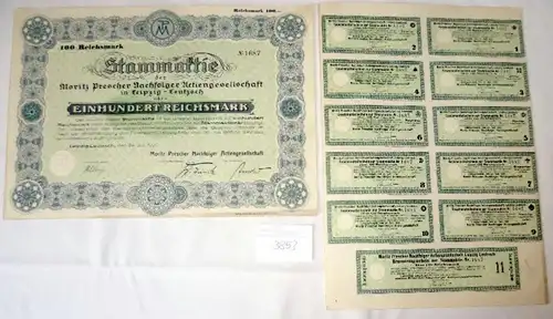 Moritz Prescher Successeur AG 100 RM Leipzig-Leuch, 29.07.1926 plus renouvellement