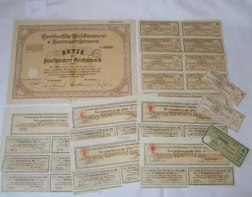 Norddeutsche Wollkämmerei & Kammgarnspinnerei Bremen 26.Februar 1927 500 Reichsmark plus Erneuerungsscheine