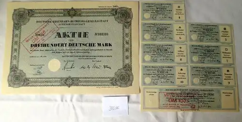 Deutsche Rail-Berufsgesellschaft 300 DM, Hameln 01.05.1952, Neue einbarkeit 100,- DM plus renouvellementschul