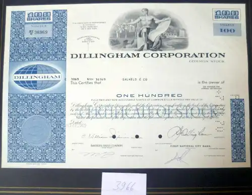 Dillingham Corporation, 100 Shares, 23.10.1969