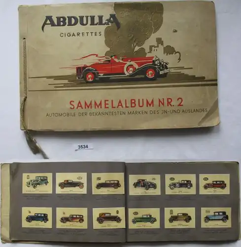 ABDULLA Sammelalbum Nr. 2 Automobile der bekanntesten Marken des In- und Auslandes