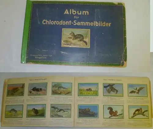 Album für Chlorodont-Sammelbilder Ausgabe 1932 Bild 1-120 Säugetiere