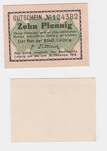 Notgeld Rat der Stadt Leipzig 10 Pfennig