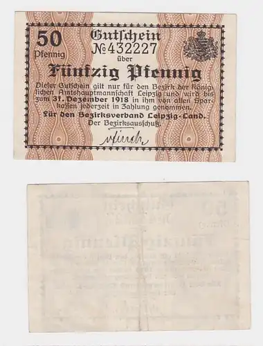 Notgeld Amtshauptmannschaft Leipzig 50 Pfennig