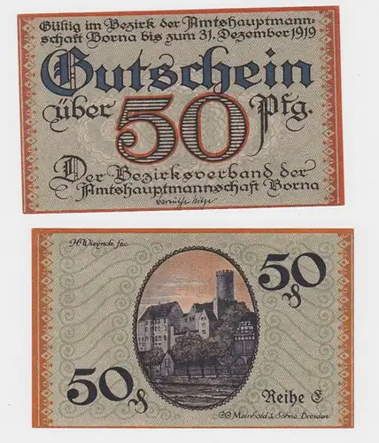 Notgeld 50 Pfennig Amtshauptmannschaft Borna