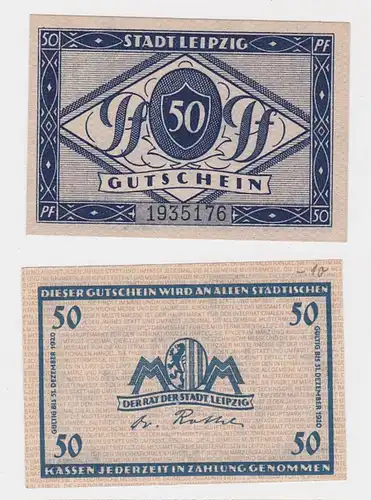 Notgeld Stadt Leipzig 50 Pfennig