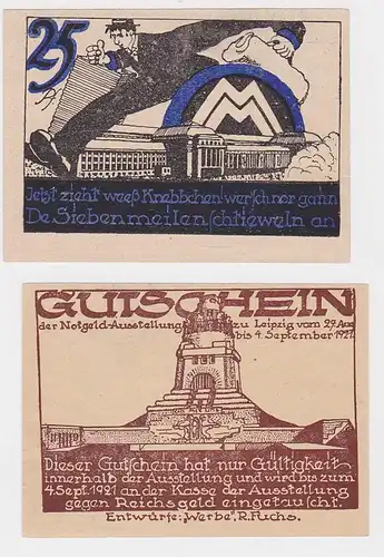 Gutschein 25 Pfennig Notgeldausstellung Leipzig 27.8. bis 4.9. 1921