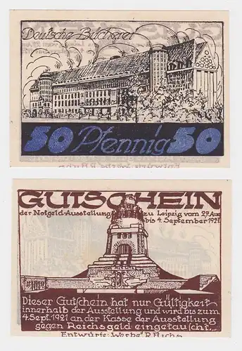 Gutschein 50 Pfennig Notgeldausstellung Leipzig 27.8. bis 4.9. 1921