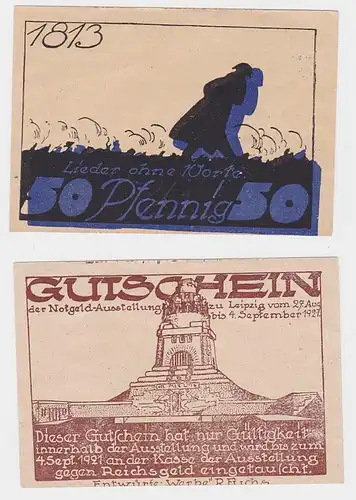 Gutschein 50 Pfennig Notgeldausstellung Leipzig 27.8. bis 4.9. 1921