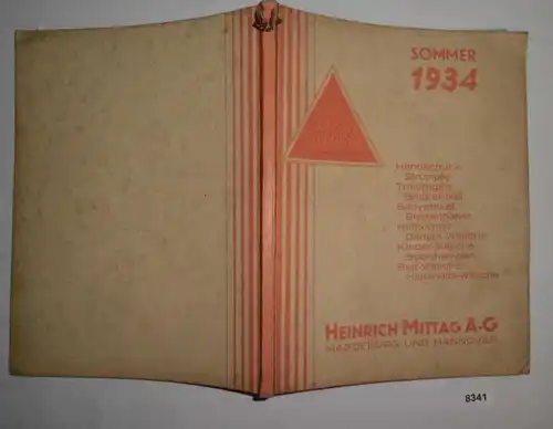 Katalog Sommer 1934 - Heinrich Mittag AG Magdeburg und Hannover