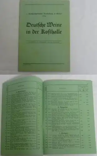 1. Reichsnährstand-Ausstellung in Erfurt 1934: Deutsche Weine in der Kosthalle