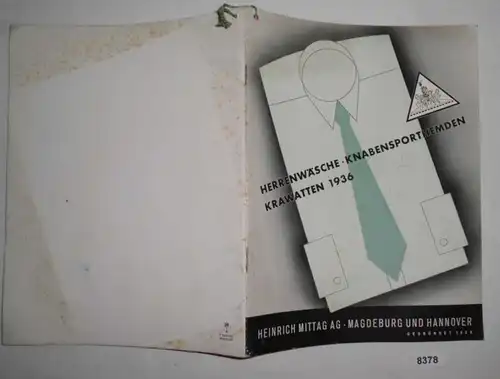 Katalog Herrenwäsche Knabensporthemdem Krawatten 1936 - Heinrich Mittag AG Magdeburg und Hannover