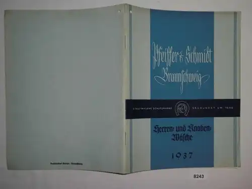 Pfeiffer & Schmidt Braunschweig - Lingerie pour hommes et garçonnets Été 1937