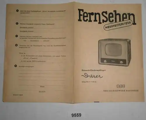 Messeprospekt: Fernsehen Neuheiten 1956